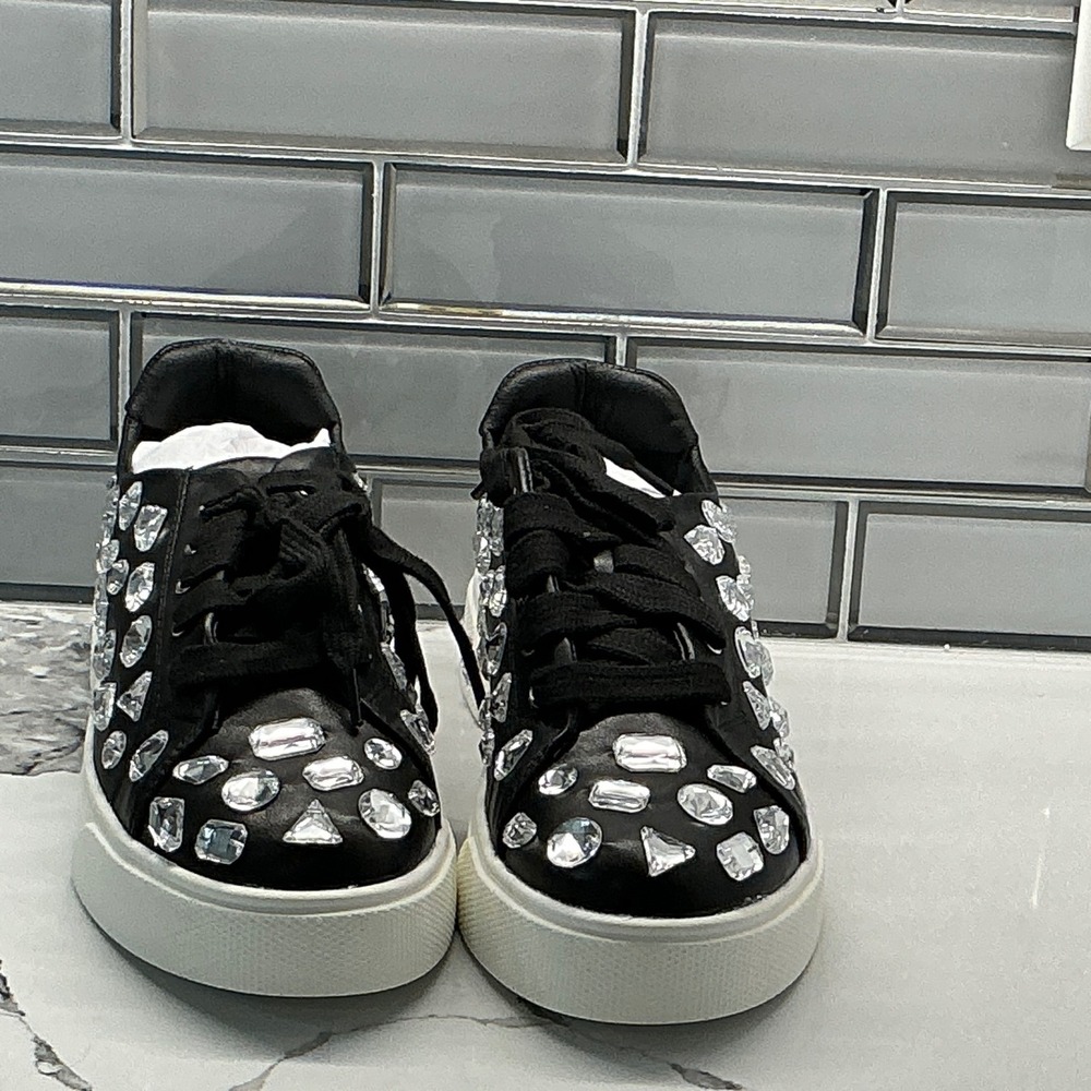 Lauren Lorraine Lolina Black Star Rhinestone‎ Sneakers Women's Size 6.5